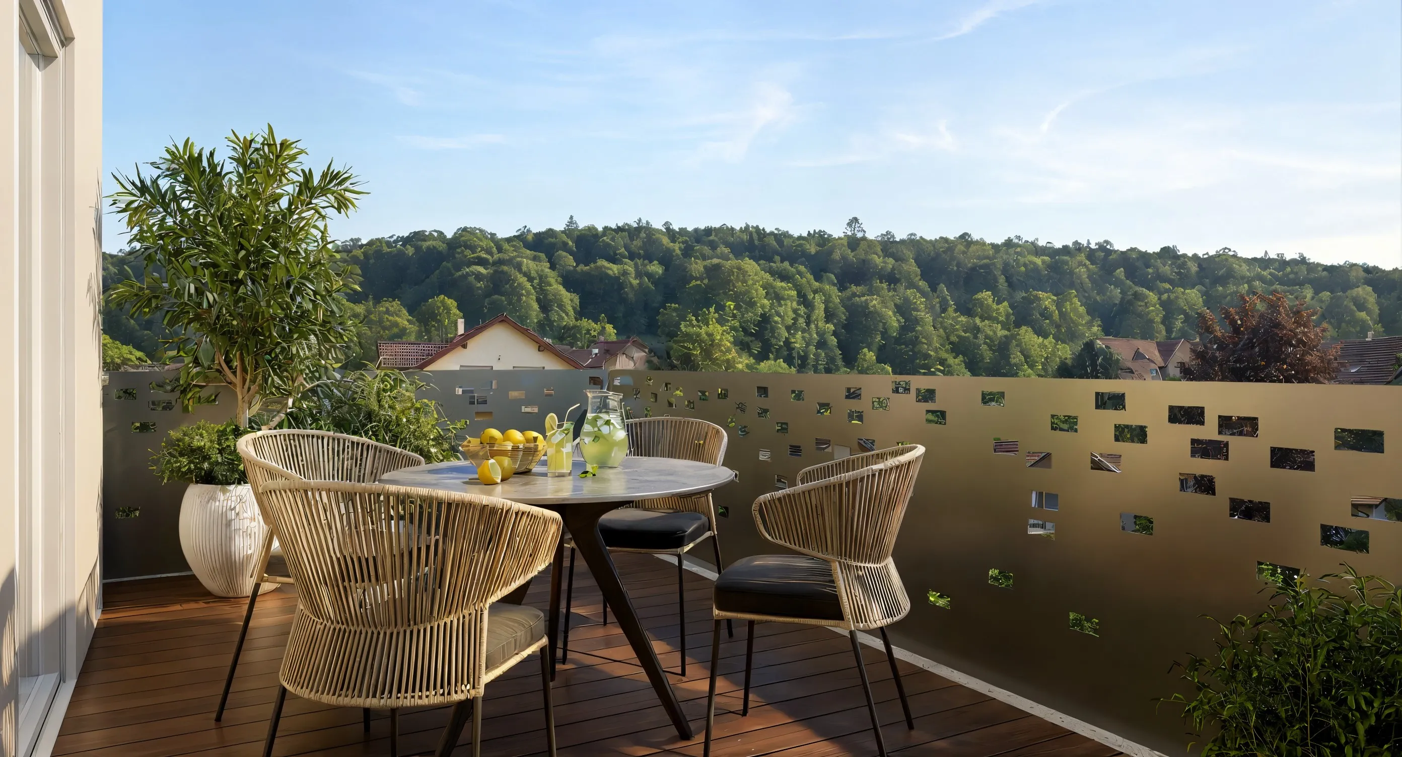 B23 — le balcon face à la lisière de la forêt
